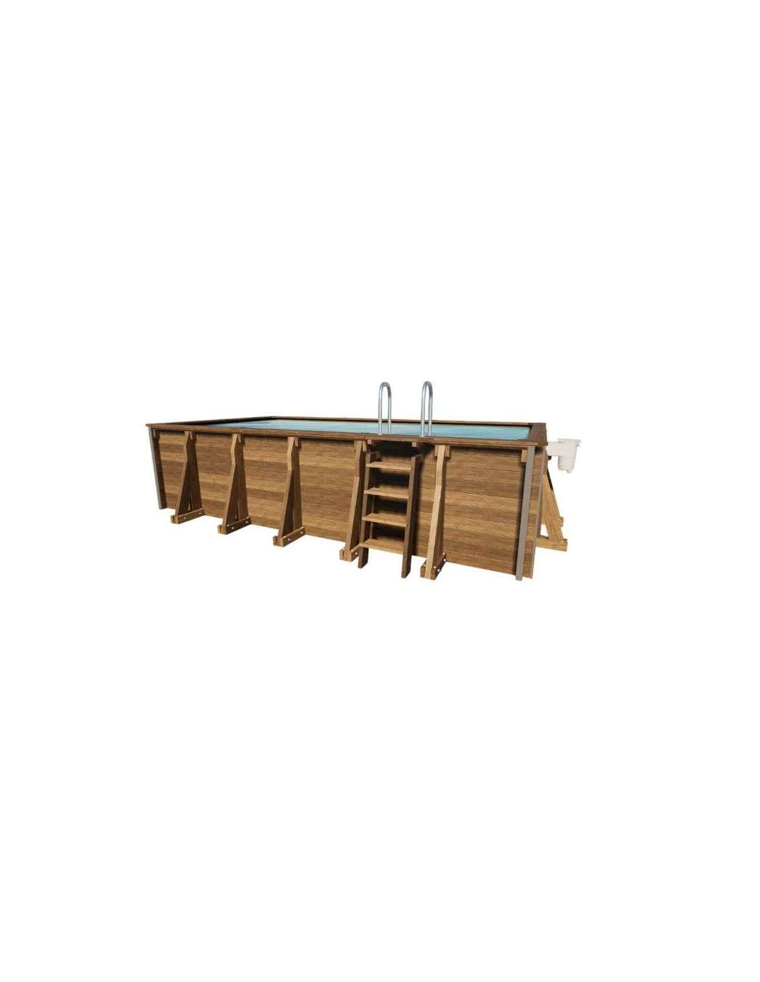 Piscine bois rectangulaire – Fabrication française Liner Bleu – Image 2