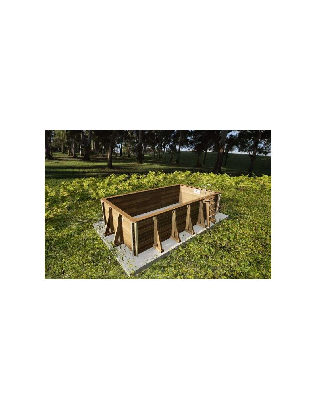 Piscine bois rectangulaire – Fabrication française Liner Bleu – Image 4