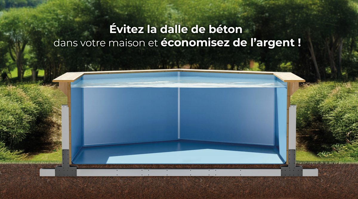 Piscine en bois hexagonale LILI 2 Ø280 cm - H 107 cm - SUNBAY – Image 2