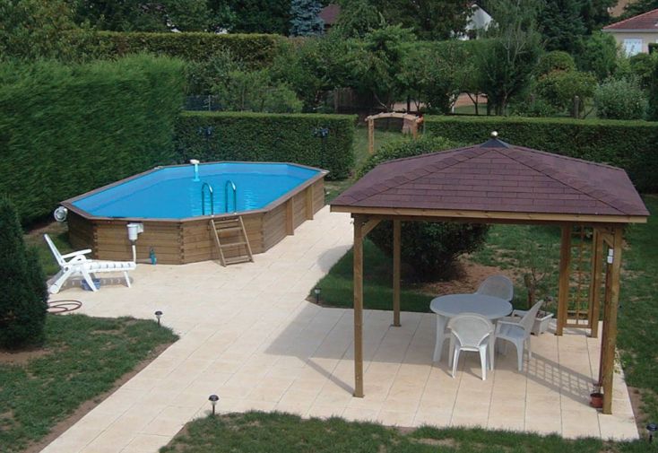 Piscine Bois Hors-Sol Ovale - Oblong 390 x 620 cm
