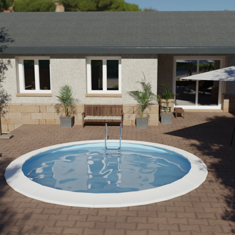 Piscine enterrée Madagascar ronde en acier Ø420xH150cm – Gré
